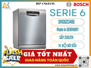 Máy rửa bát Bosch Sấy Zeolith Seri 6 SMS6ZCI49E - Made In Germany